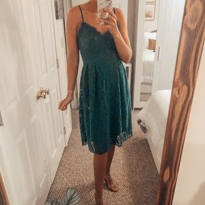 Teal Lacey Midi Dress